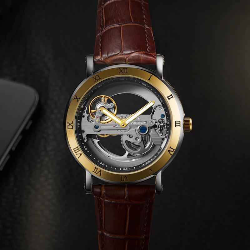 Montre hommes montre automatique montre de luxe homme montre-bracelet mécanique squelette conception