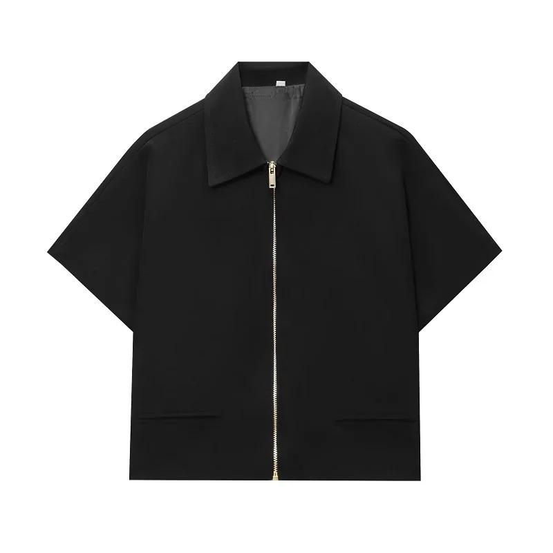 MUJER Veste courte femme manches courtes vestes universitaire pour femme été fermeture éclair nouvea