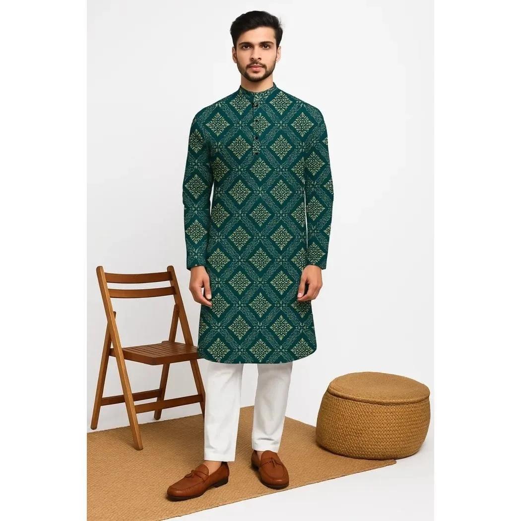 Inde Hommes Printemps Chemise Tradition Kurtas Vintage Chemisier Long