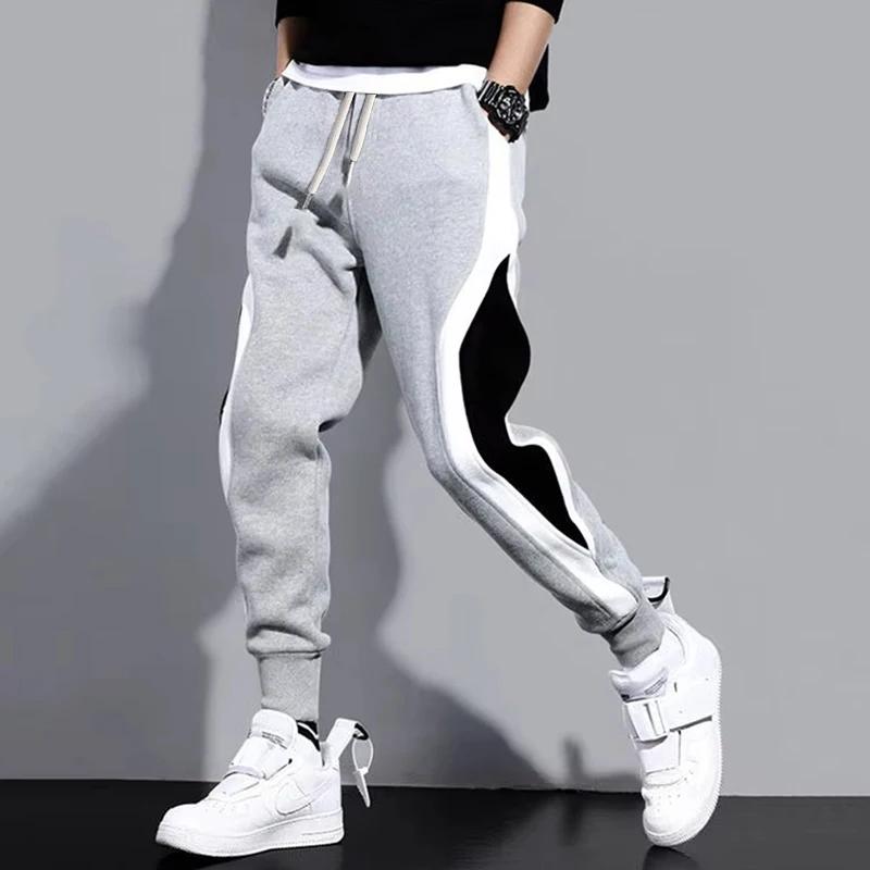 Pantalon large décontracté pour homme, pantalon de sport respirant, ULélastique, patchwork à neuf po