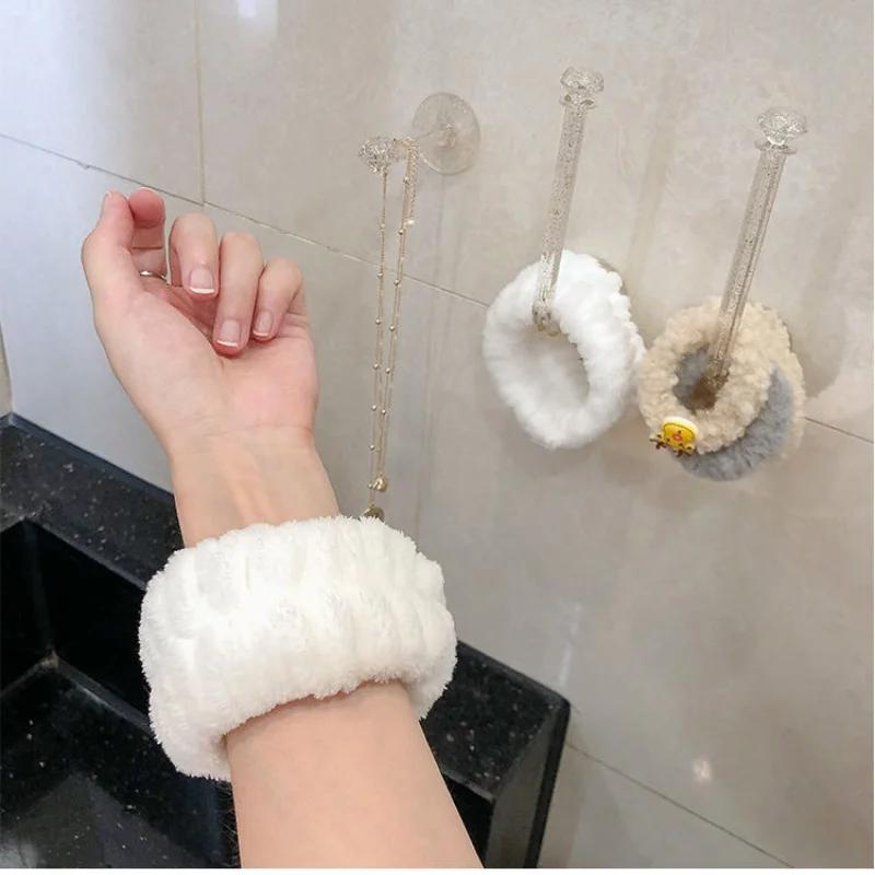 Mode 2 pièces une paire lavage du visage et du poignet bande absorber l'eau sueur essuyage Bracelet 