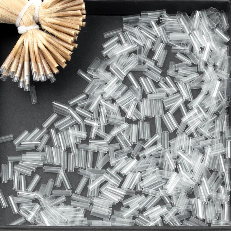 Tubes thermorétractables pour Extensions de cheveux, 500 pièces, sans adhésif, accessoires pour chev