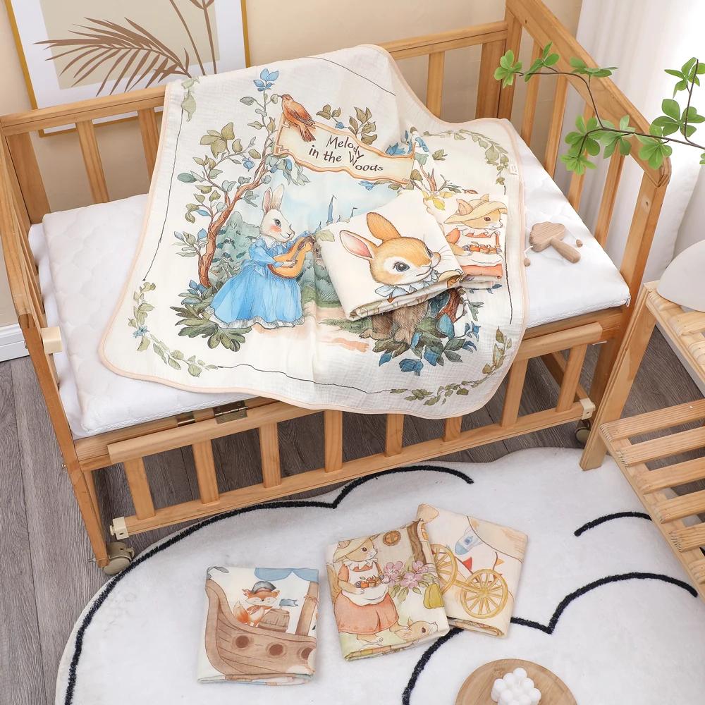 Serviette de bain pour nouveau-né, serviette de bain en gaze de coton pur, couverture douce pour enf