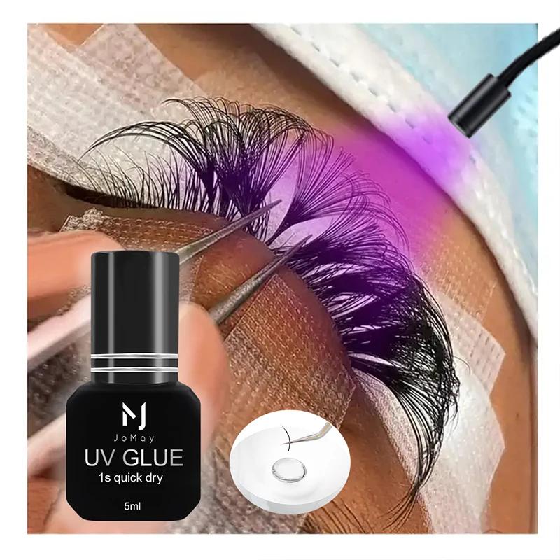 JOMAY 10 bouteilles 5ml colle UV pour cils séchage rapide en 1 seconde 75 jours colle durable pour c
