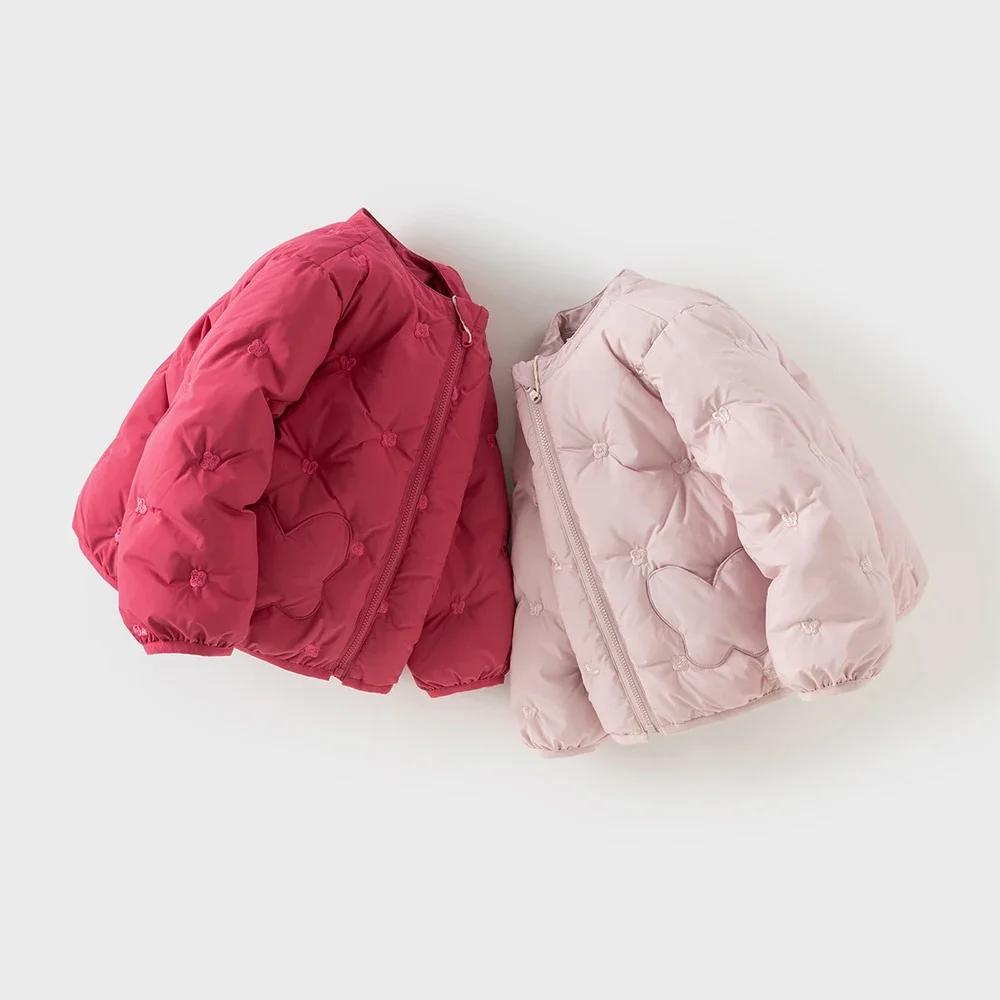 Dave Bella enfants filles Parka hauts hiver mode confortable duvet de canard blanc enfants doux mign