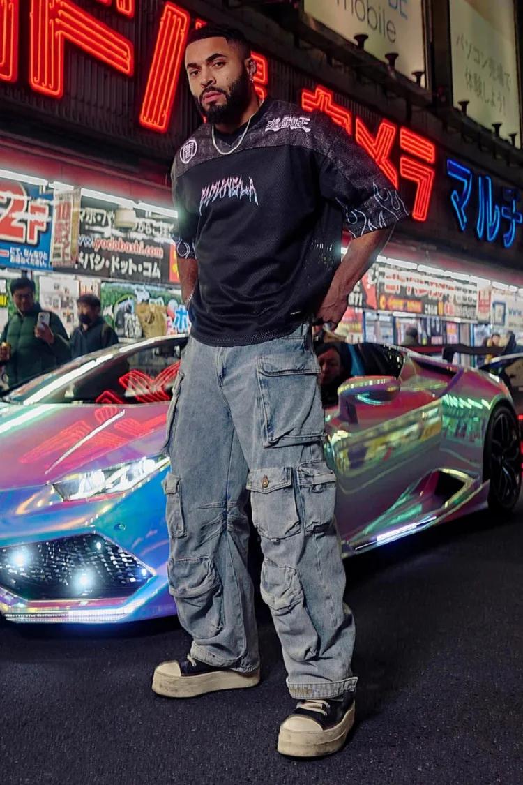 Nouveau grand T-shirt Xia Xin joint américain yu-gi-wang Super survêtement rue sport trous amples dé