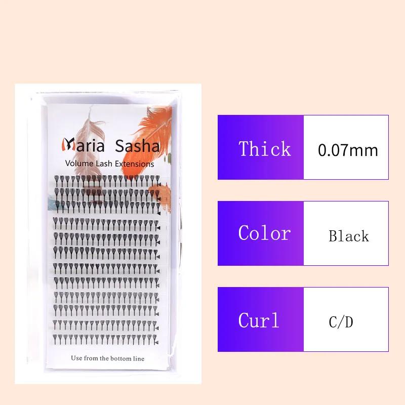 MARIA 10 étuis bande dessinée flèche Extension de cils individuels naturel cachemire Manga faux cils