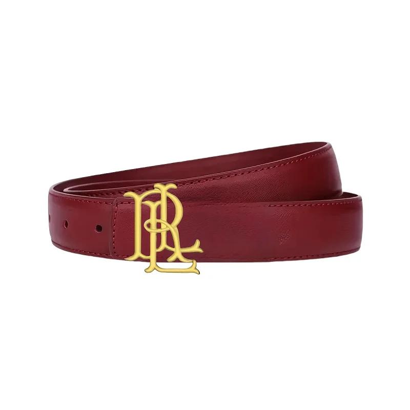 Ceinture élégante avec lettres dorées pour femme – Une luxueuse ceinture marron-noir avec une boucle