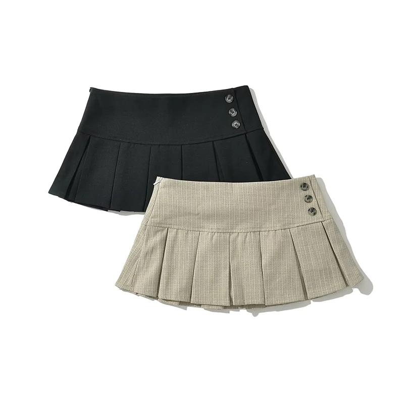YENKYE – Mini jupe plissée rétro américaine pour femmes, Sexy, taille basse, jupes d'été Cool Girl Y