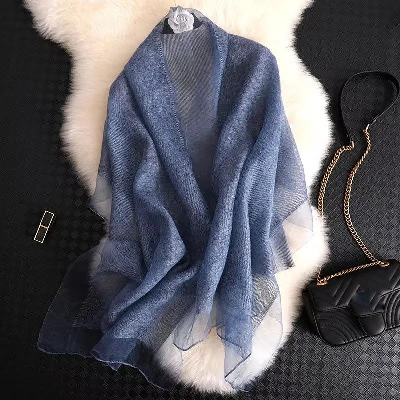 Injwool-Écharpe de Marque pour Femme, Foulard Solide, Pashmina, Châles et Round Big Size, Serviette 