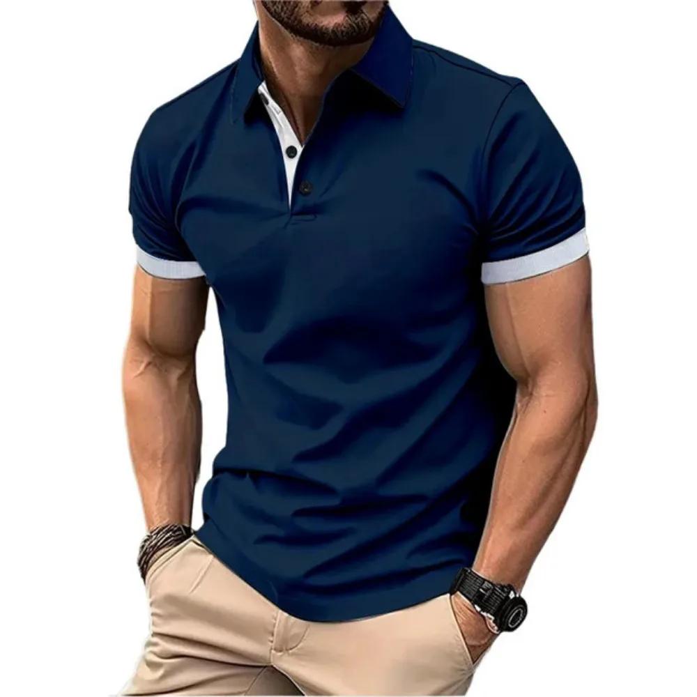 Polo décontracté à manches courtes pour hommes, coupe couvertes, Économie bloquant les documents, St
