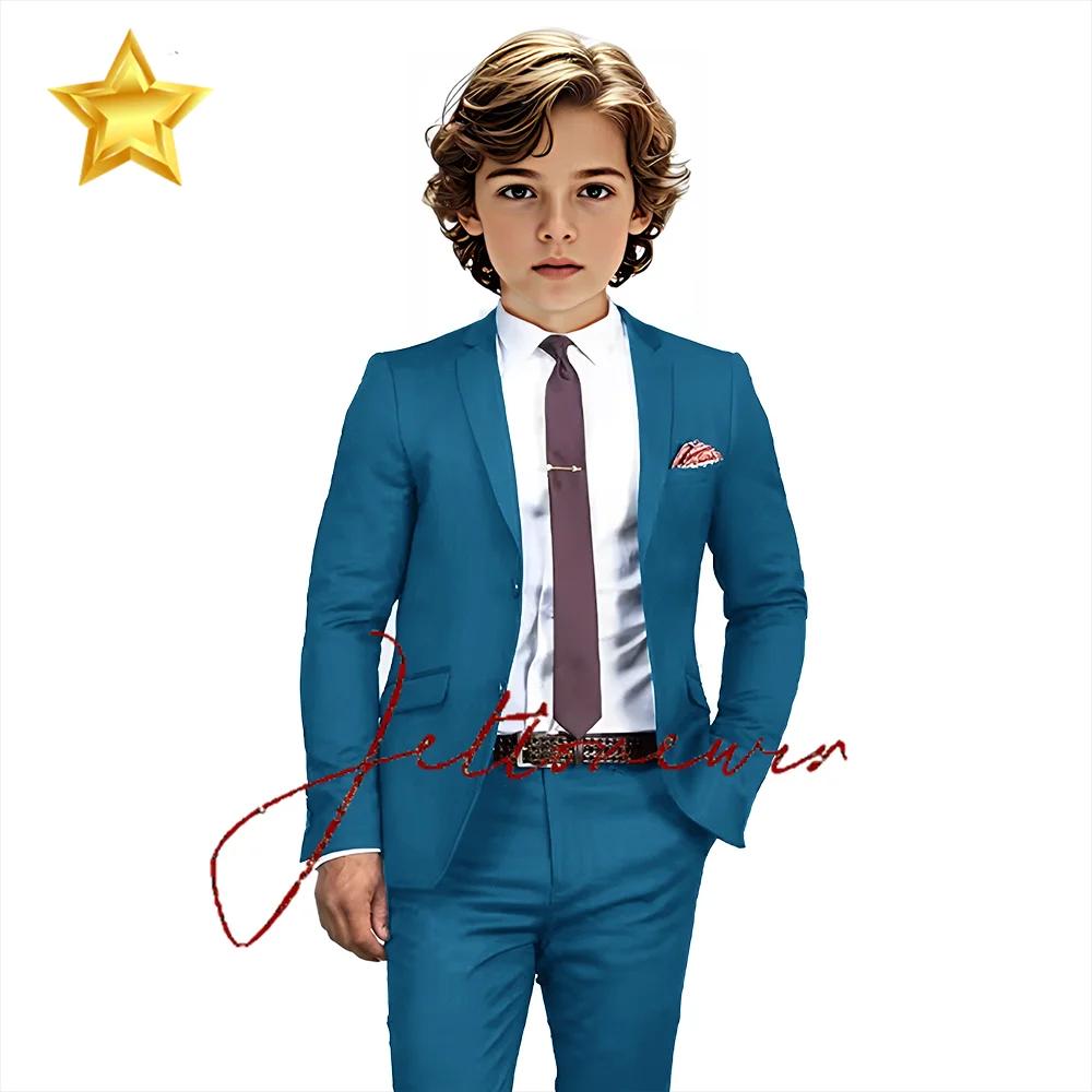 Costume élégant à simple boutonnage pour garçon, coupe formelle, personnalisé, décontracté, pour mar