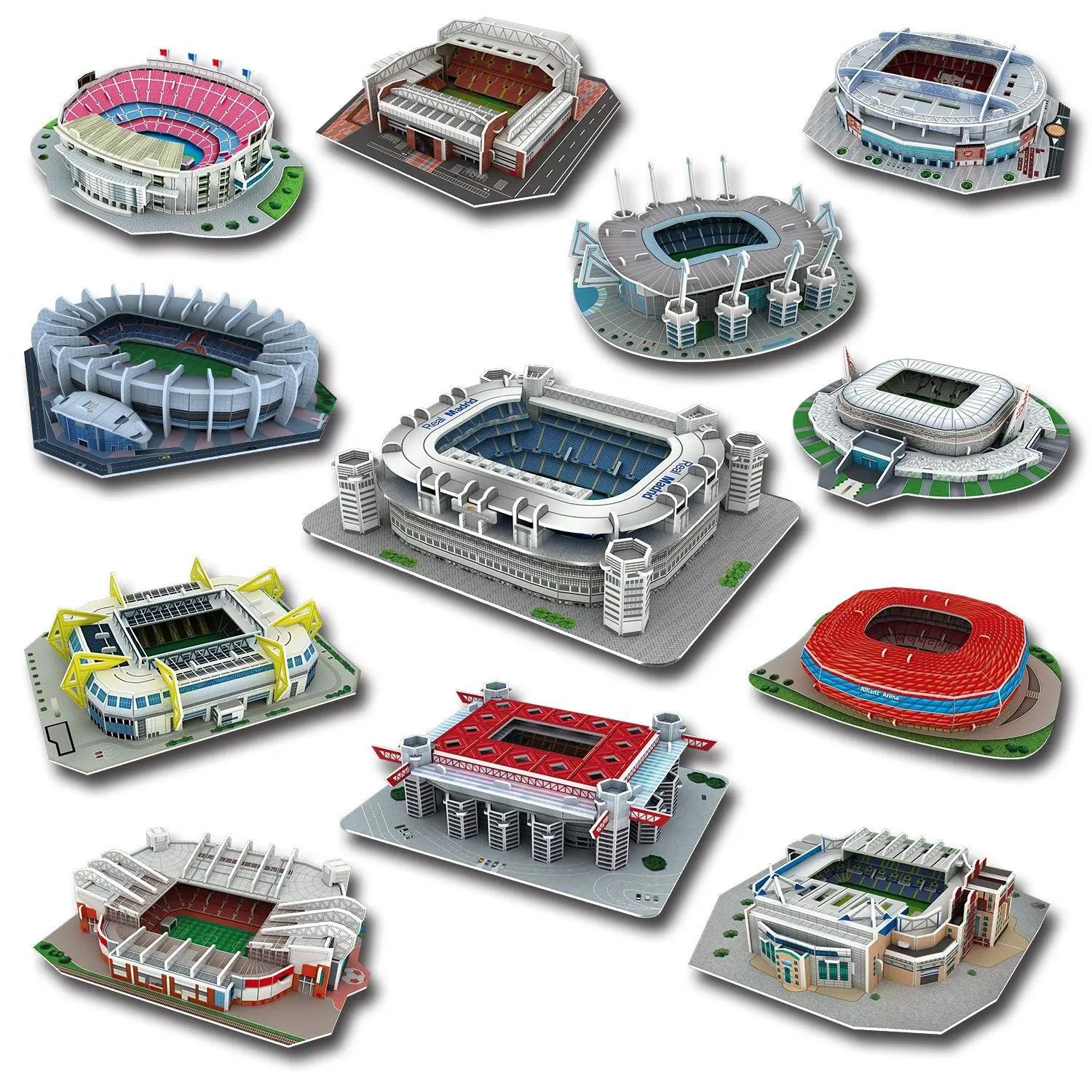Terrain de Football Miniature en 3D, Puzzle à Faire Soi-Même, Modèles de Stades de renommée Mondiale