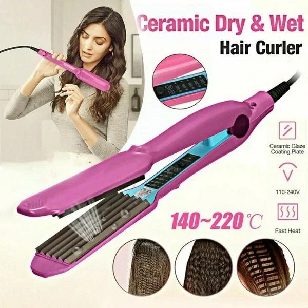Fer ondulé pour cheveux, fer plat et pelucheux, fer à lisser, fer à onduler, pince à cheveux électri