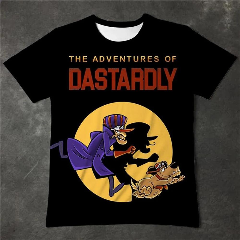 T-shirt à manches courtes avec motif amusant de dessin animé mignon, impression 3D, décontracté et c