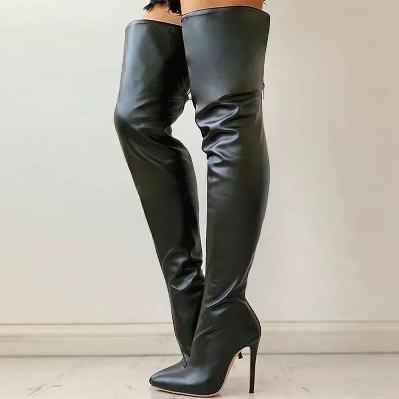 Bottes pour femmes, nouveau style européen et américain, personnalité à la mode, au-dessus du genou,