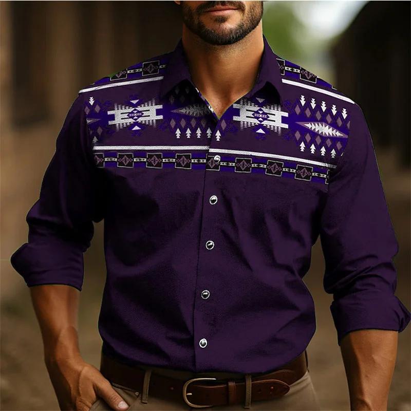 Style occidental nouveaux hommes chemise à manches longues mince mode décontracté confortable Simple