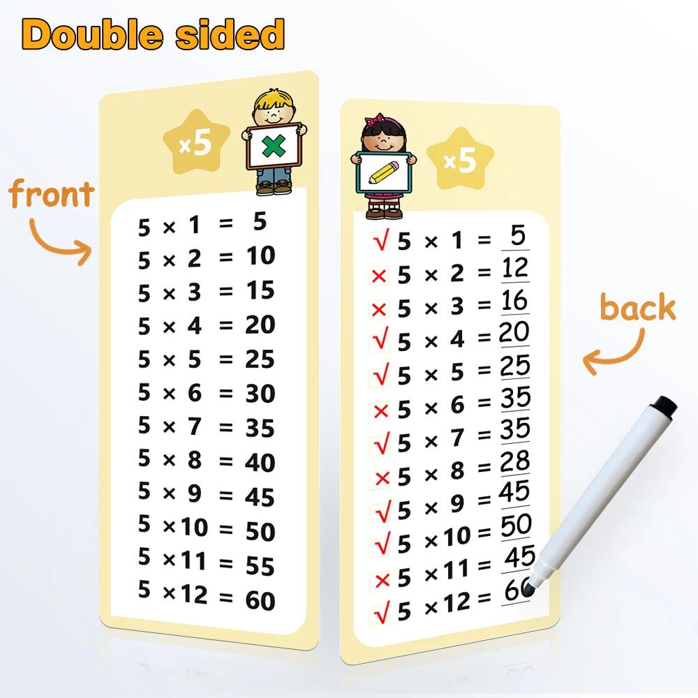 0-12 tableaux de multiplication, cartes de table de temps, outil d'apprentissage des mathématiques à