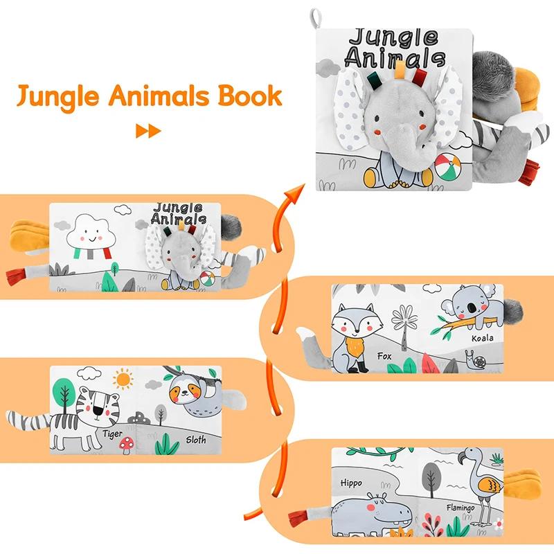 Livres doux pour bébé de 0 à 12 mois, toucher tactile 3D, livre en tissu à contraste élevé, jouets s