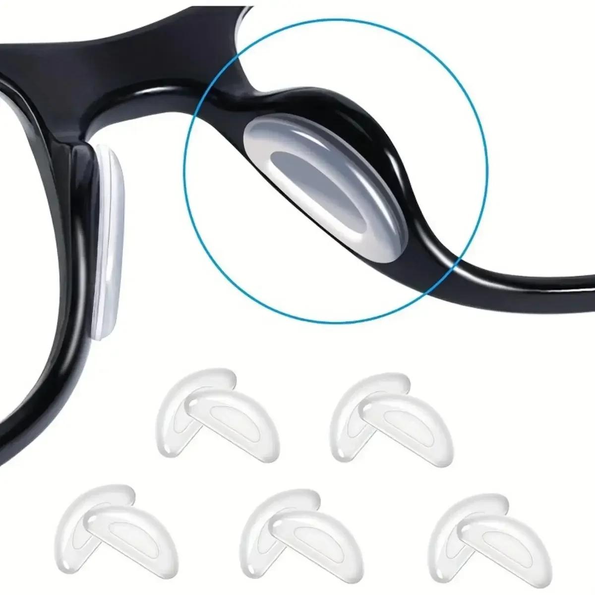 2/5 paires/paquets de coussinets de nez adhésifs antidérapants en silicone pour lunettes de soleil, 