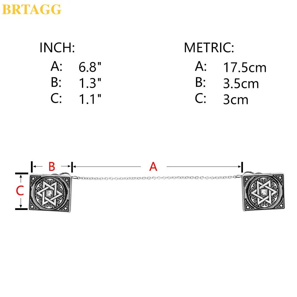 BRTAGG Clips Tallit, Clips pour Châle de Prière Tallit, 3,5 cm x 3 cm, Tout Métal, Étoile de David, 