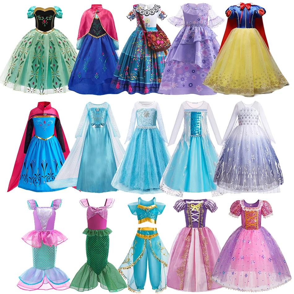 Robe de princesse Elsa et Anna pour filles, robe de carnaval pour enfants, déguisement de fleurs de 