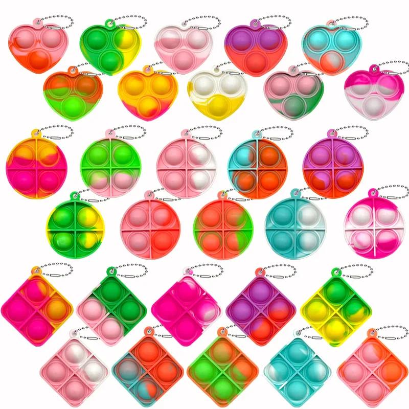 30 pièces Pop Fidget jouets Mini Pop porte-clés jouets pour tout-petits Fidgets Pack jouets sensorie