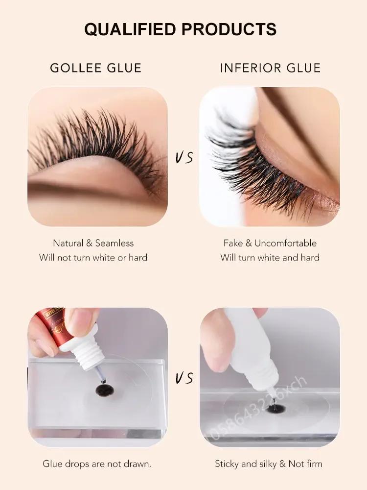 Gollee colle transparente pour extensions de cils pour couleur ou noir adhésif pour faux cils ou sou