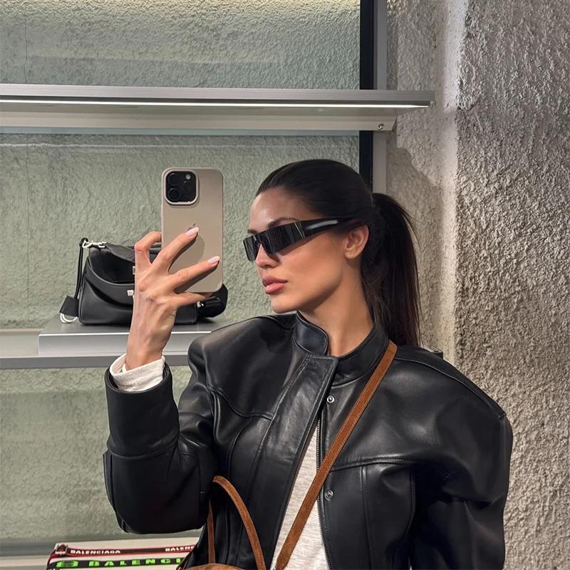 Veste en simili cuir pour femme, coupe cintrée, classique, motard, PU, fermeture éclair, manteau bom