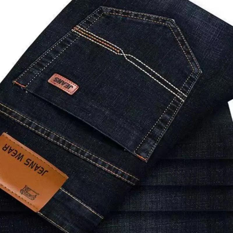 Jean droit pour hommes, pantalon Slim, extensible, confortable, doux, en Denim, pour affaires, vêtem