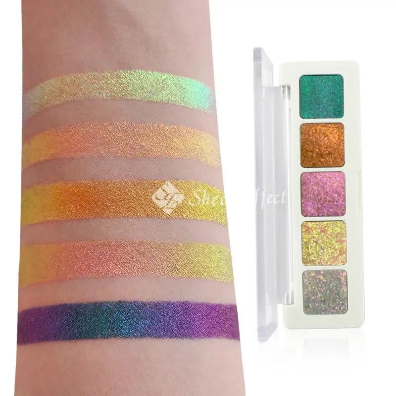 Sheeneffect-Palette de fards à barrage caméléon multichromes, cosmétique, 5 couleurs