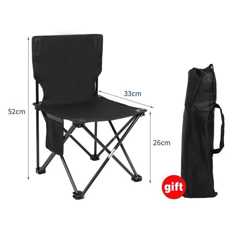 Chaise Pliante Portable d'Extérieur avec Sac de Rangement, Légère, Confortable, Équipement de Campin