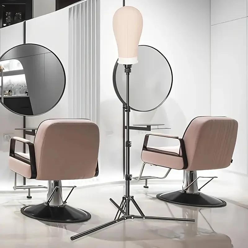 Support de perruque et ensemble combiné de 22 pouces, support de tête de perruque en toile avec tête