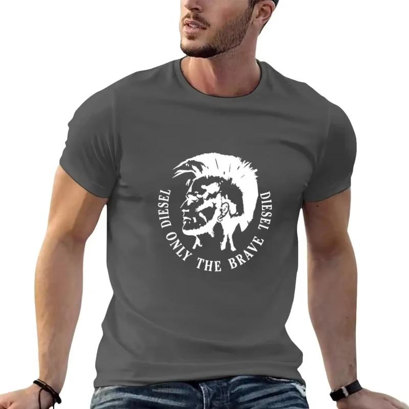 2025 nouveau T-shirt en coton pour hommes confortable col rond imprimé grande taille haut unisexe vê
