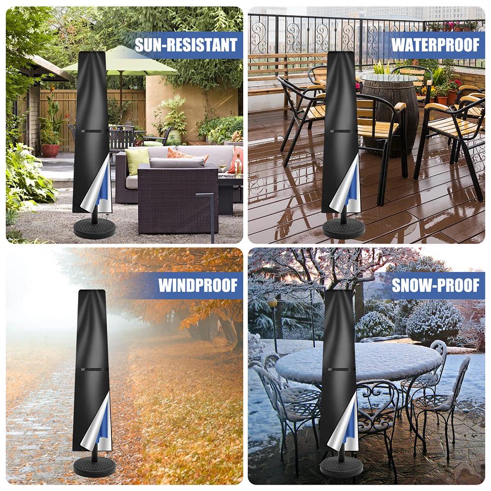 Housse de Parasol droite, housse de protection imperméable avec fermeture éclair sur poteau télescop