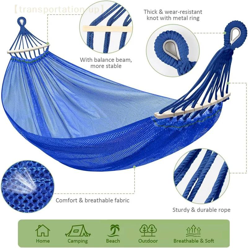 Hamac de camping en nylon épais, robuste, respirant, pour jardin