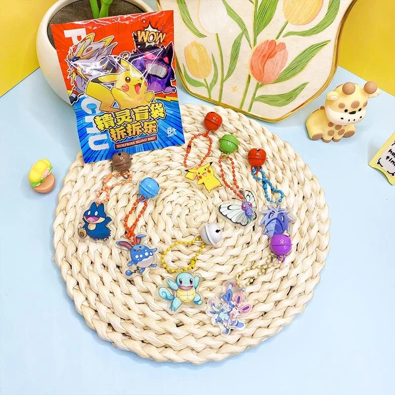 PKM Anime – ensemble de 32 figurines Pokémon, boîte de sacs surprises, pendentif en acrylique, porte