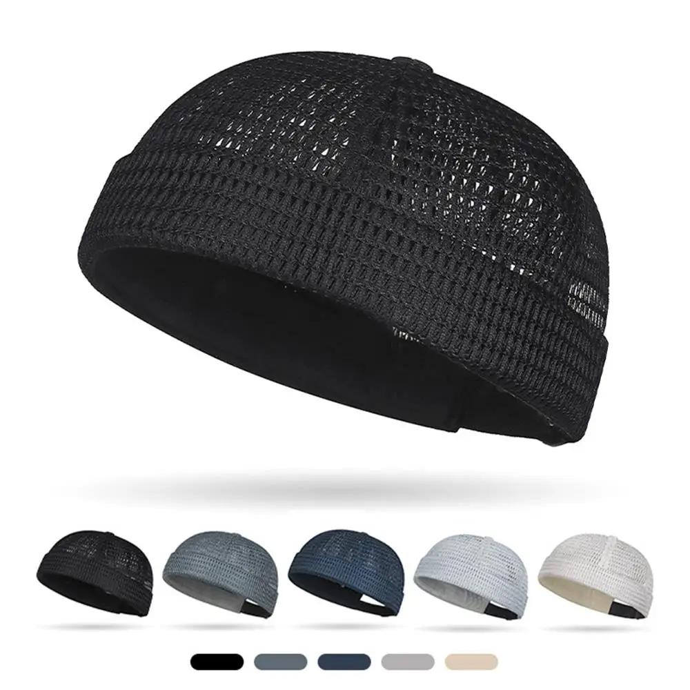 Nouveau maille respirant sans bords melon peau chapeau été Ultra-léger réglable Docker bonnets chape