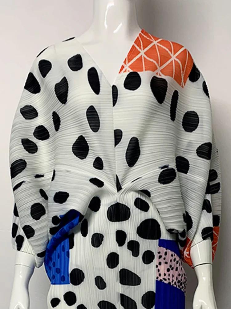 Robe plissée à manches chauve-souris à col en V pour femmes, robes mi-longues à boutonnage simple, v