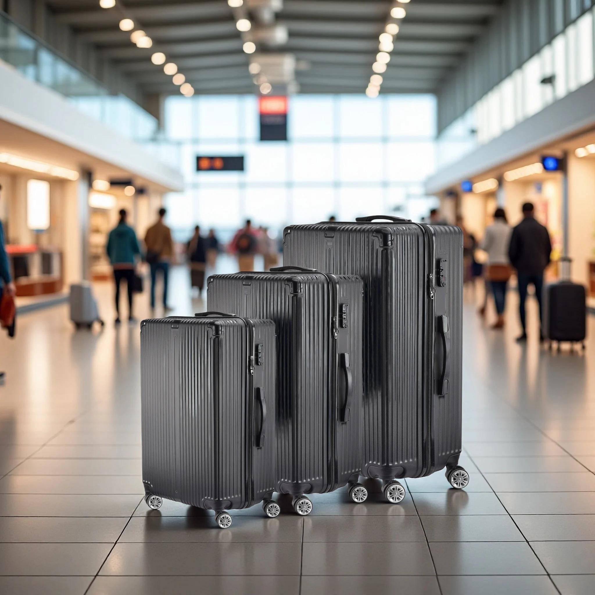 Ensemble de valises Anajqaqia 3 pièces, valise en ABS avec roulettes 360° °   Roues pivotantes et po