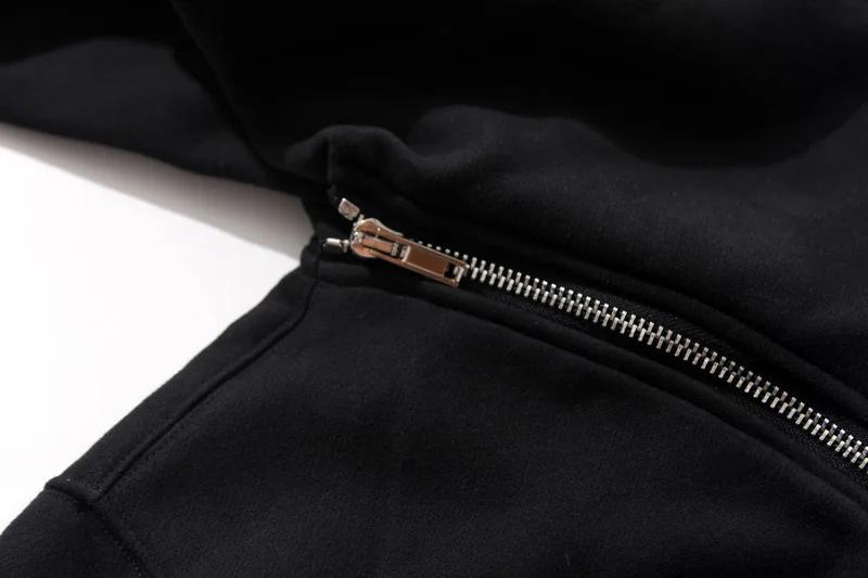 Nouveaux sweats à capuche pour hommes Cardigan à fermeture éclair harajuku sweats noirs hip hop styl