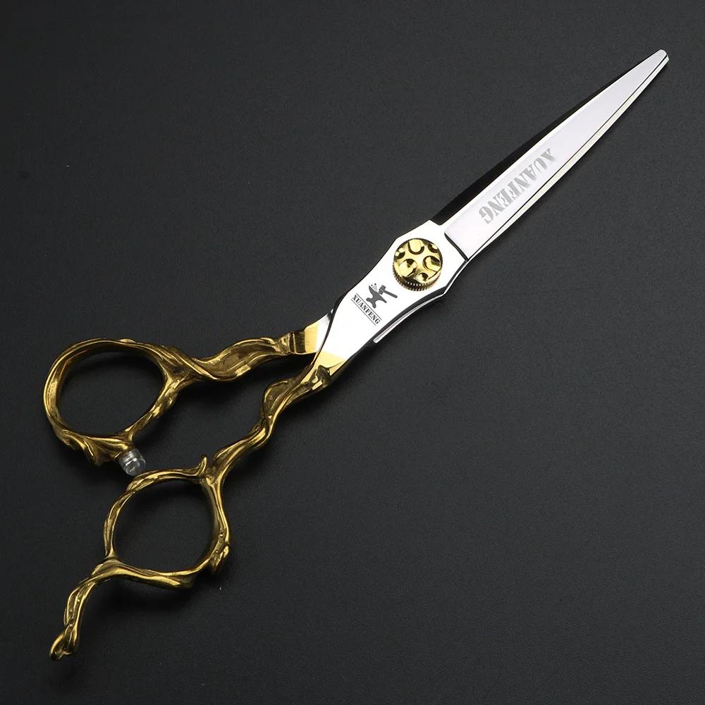 XUANFENG 6 pouces imitation branche argent ciseaux à cheveux 440C acier barbier ciseaux de coupe et 