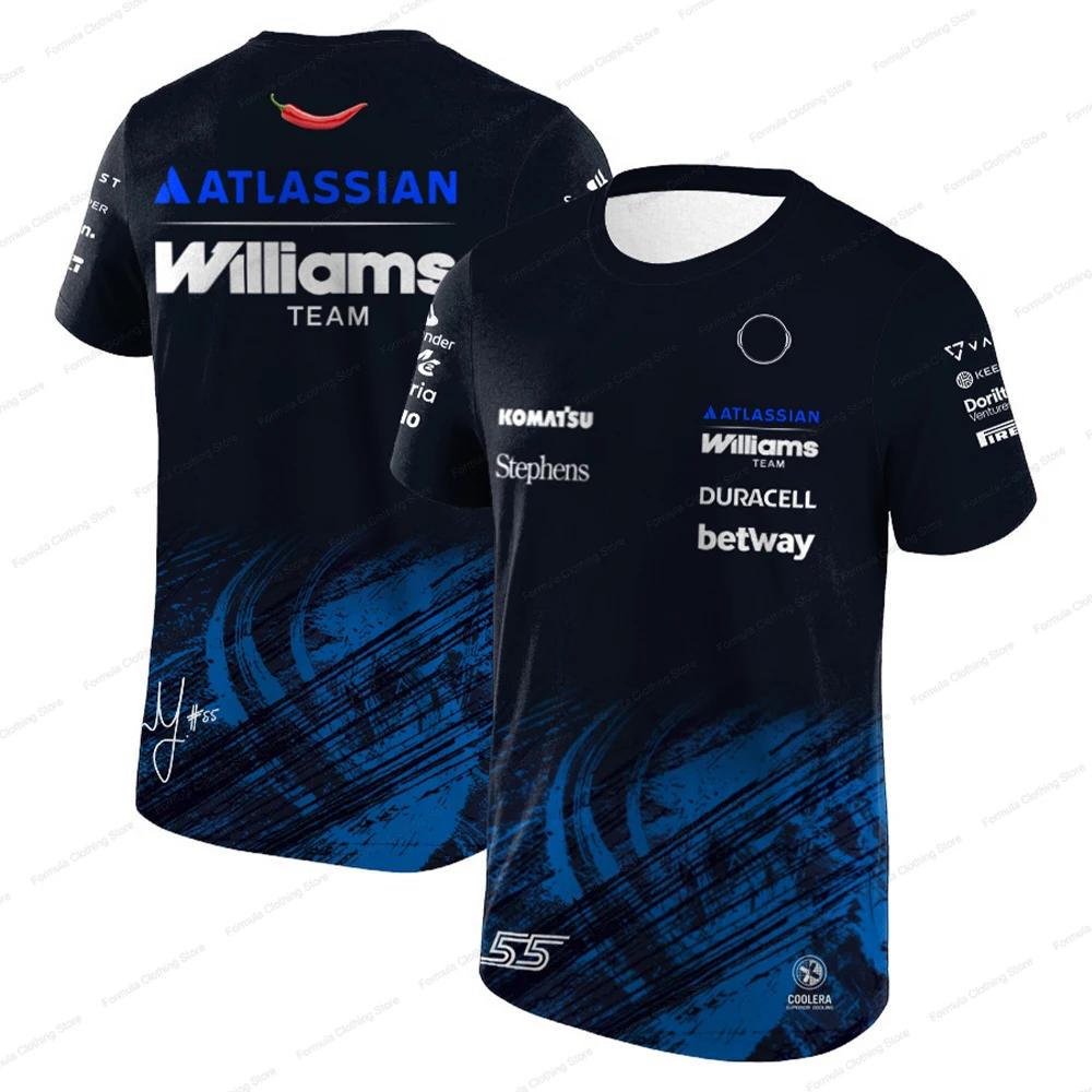 Nouveau T-shirt de course Williams 2026 Carlos Sainz 55 Alex Albon 23 – Hauts de sport d'extérieur à