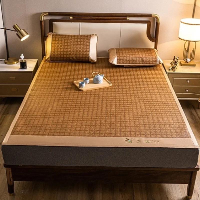 Tapis frais en bambou, matelas d'été pour dortoir d'étudiants nus, tapis pliable en soie glacée, Dou