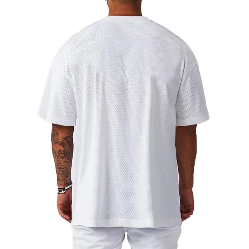T-Shirt de Sport décontracté pour hommes, surdimensionné, ample, pour gymnastique, musculation, Fitn