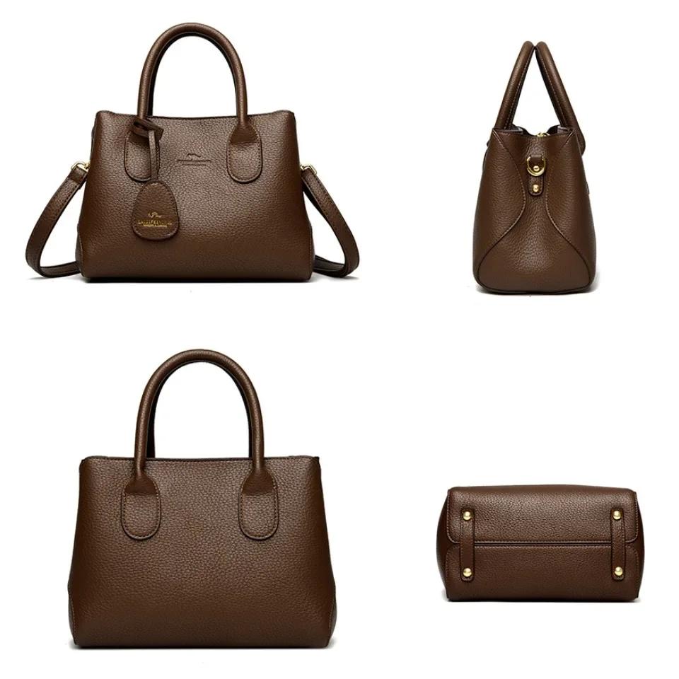 Sacs à main pour femmes à 3 couches, sacs à bandoulière de luxe, sacs en cuir souple de haute qualit