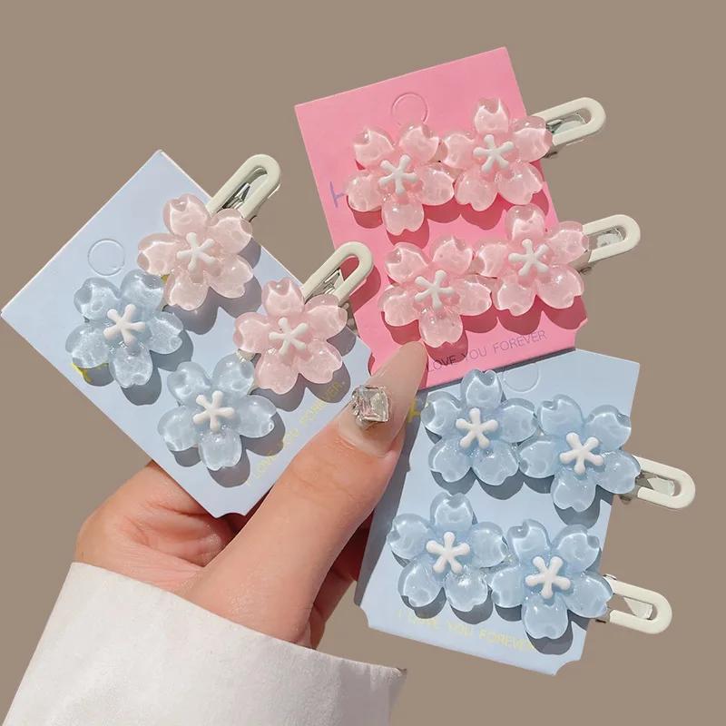 2 pièces Anime carte Captor Sakura mignon rose fleur crémeuse Bb épingle à cheveux côté pince à chev