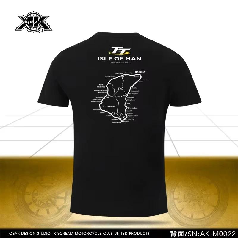 Été hommes île de Man Tt route moto course moto cyclisme costume GP passionné de moto neutre col ron