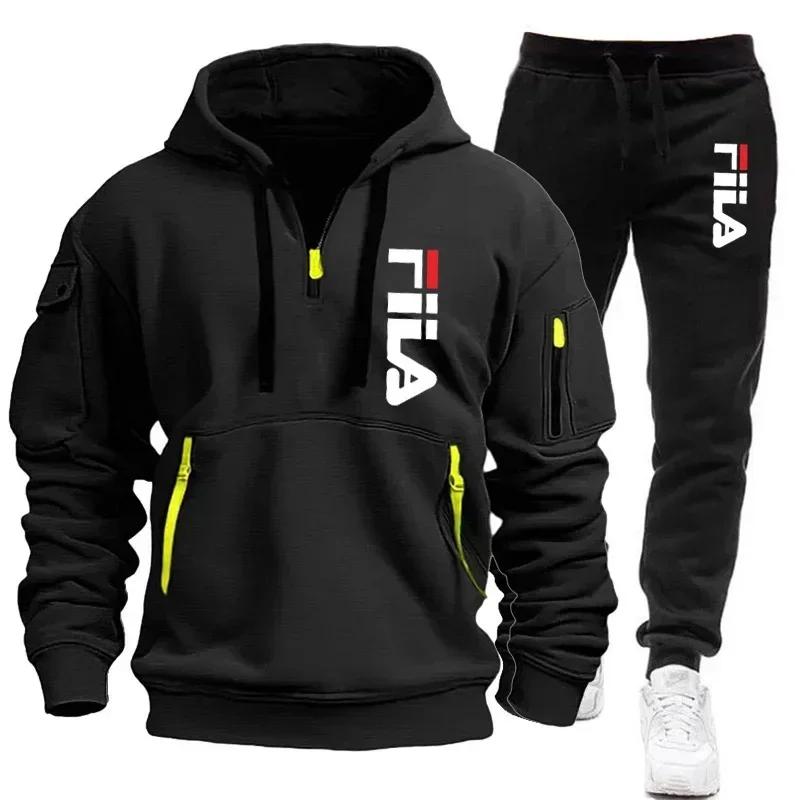 Ensemble de course à manches longues pour hommes, vêtements de sport confortables et décontractés + 