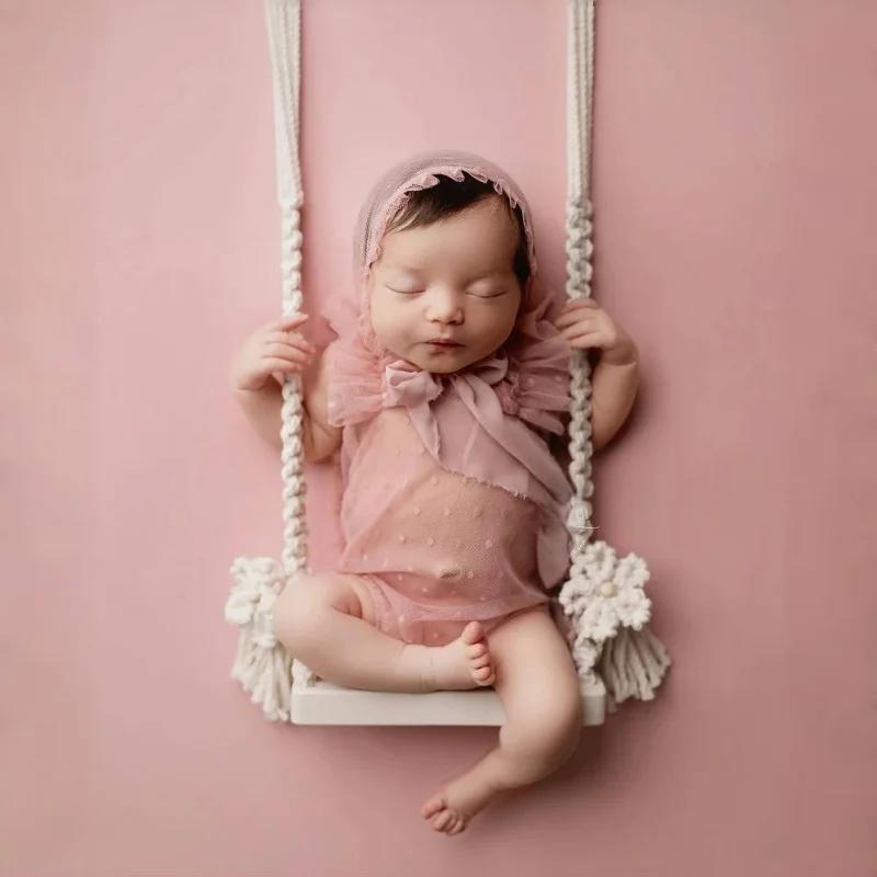 Accessoires de photographie pour bébé, chaise pivotante pour nouveau-né, meubles en bois pour nourri